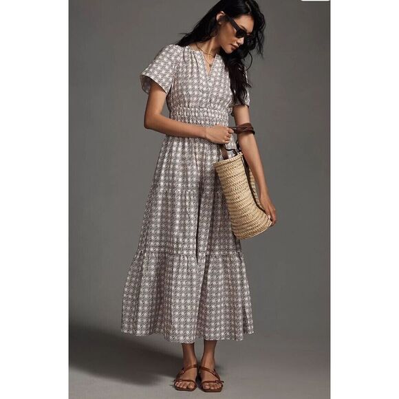 New Anthropologie The Somerset Maxi  Dress In Crimson Size Small - Picture 1 of 9